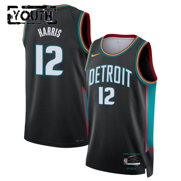 Detroit Pistons Trikot Tobias Harris Nike 2025-26 City Edition Schwarz Swingman - Kinder